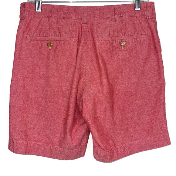 JCrew Factory Men’s Gramercy Red Cotton Chambray 8” Inseam Chino Shorts Size 30W - Picture 5 of 8